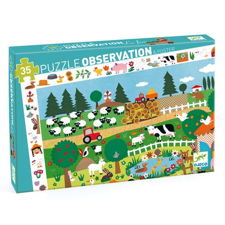 The Farm a 35 Piece Observation Puzzle by Djeco
